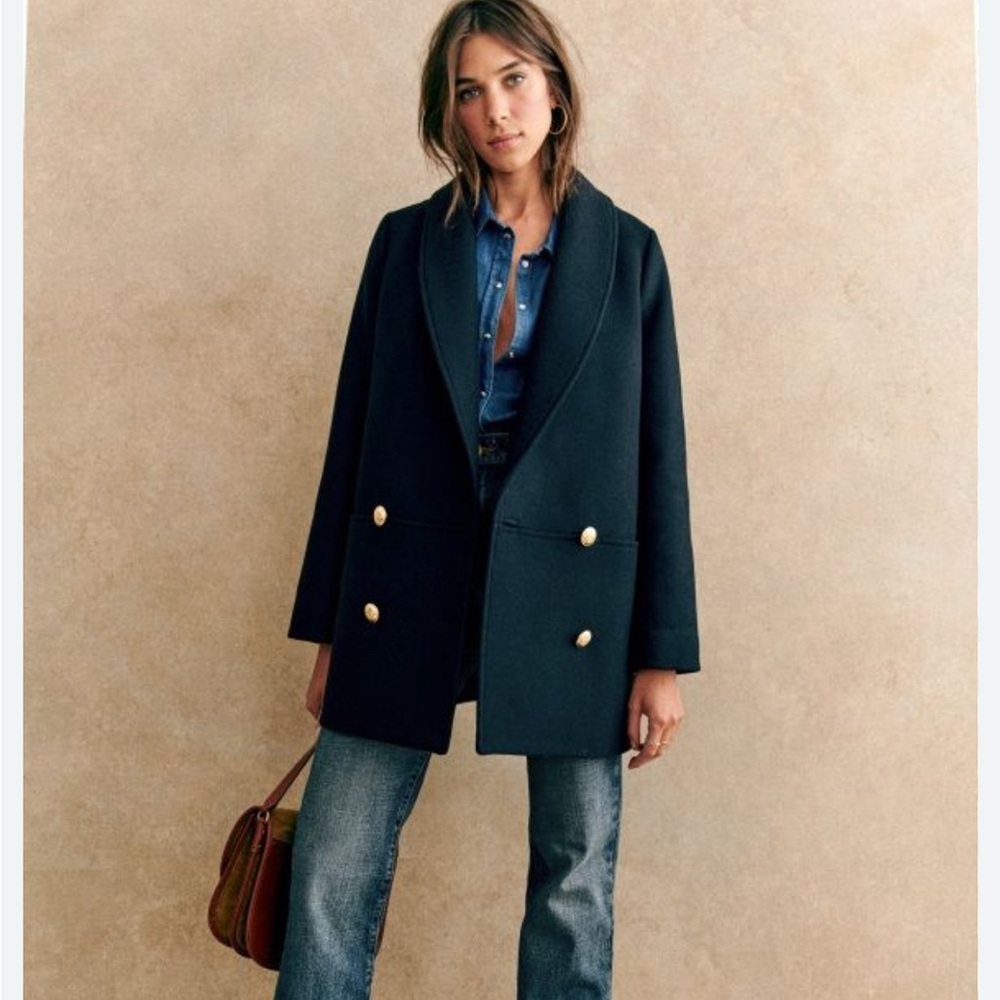 Sezane James coat navy 34/2